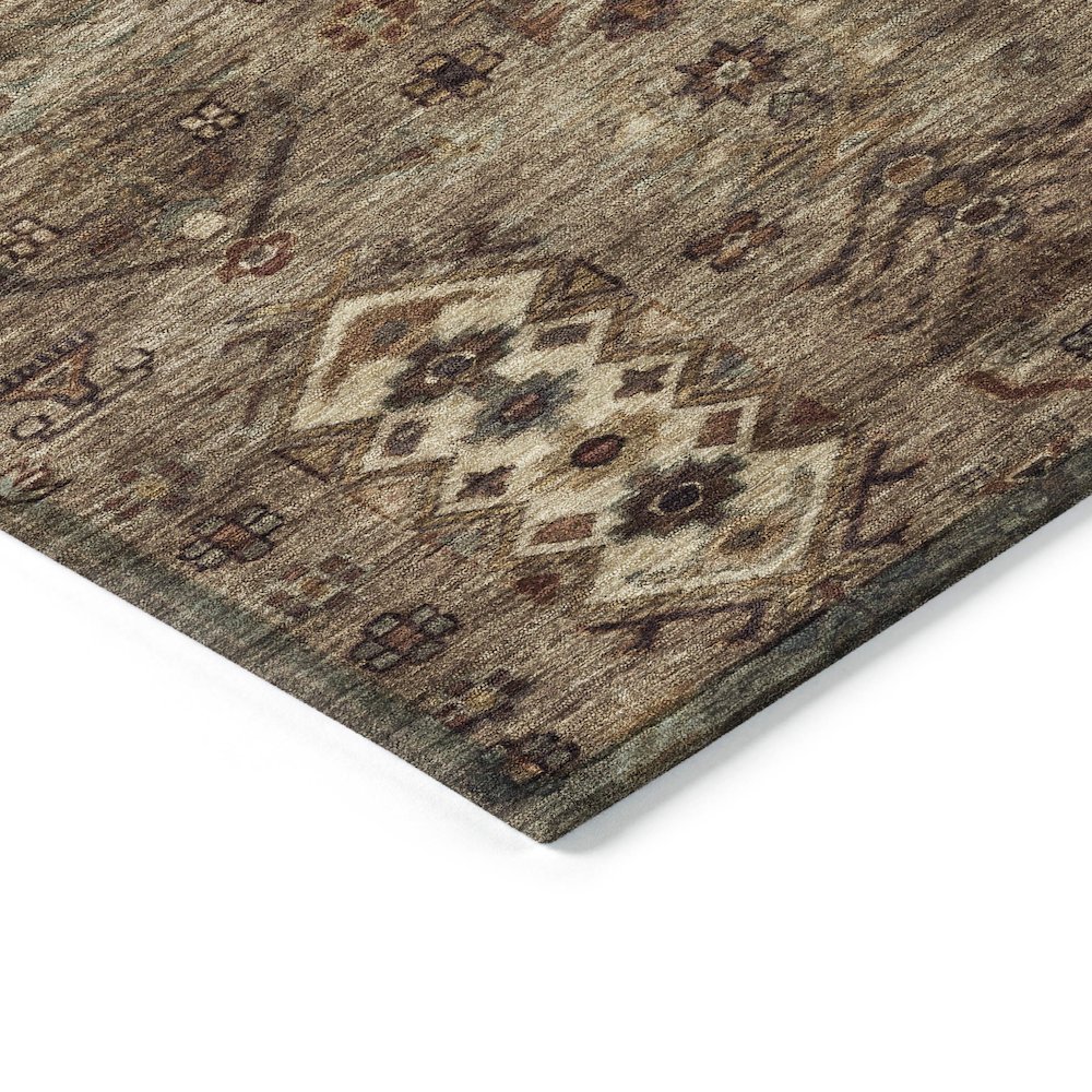 Machine Washable Indoor/Outdoor Chantille ACN2047 Brown 1'8" x 2'6" Rug. Picture 3