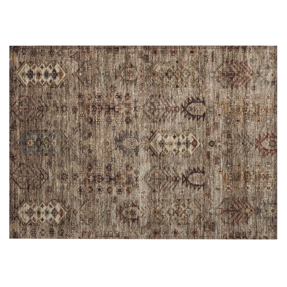 Machine Washable Indoor/Outdoor Chantille ACN2047 Brown 1'8" x 2'6" Rug. Picture 1