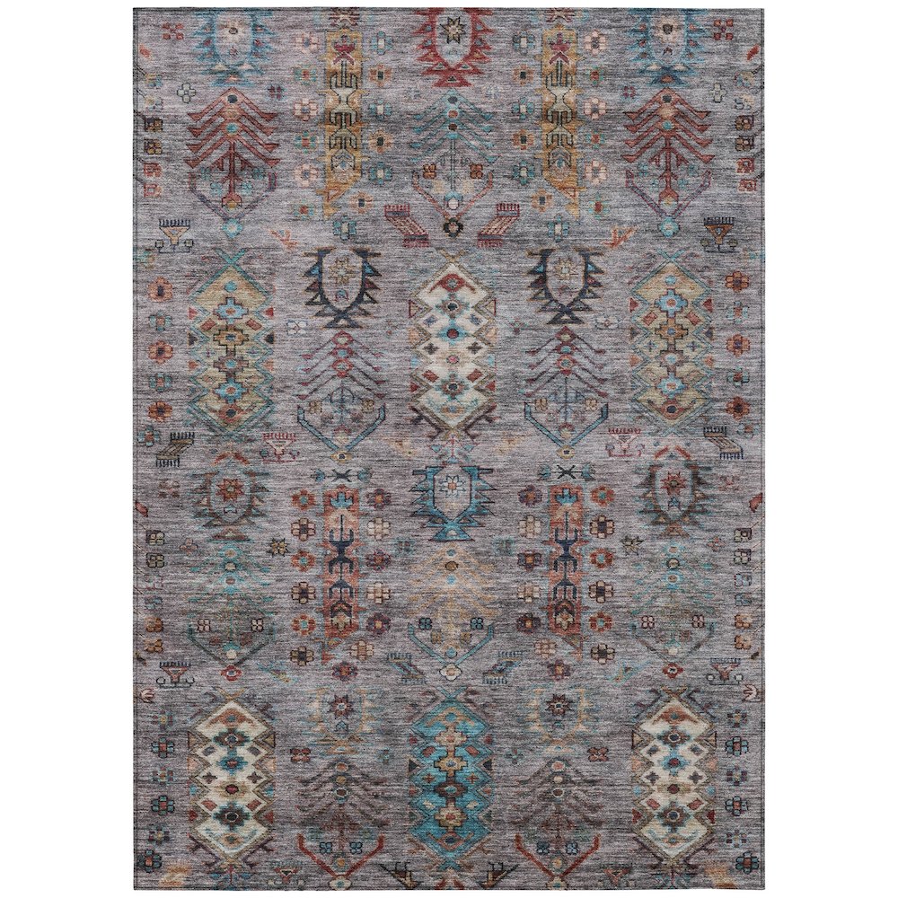 Machine Washable Indoor/Outdoor Chantille ACN2047 Gray 2'6" x 3'10" Rug. Picture 1