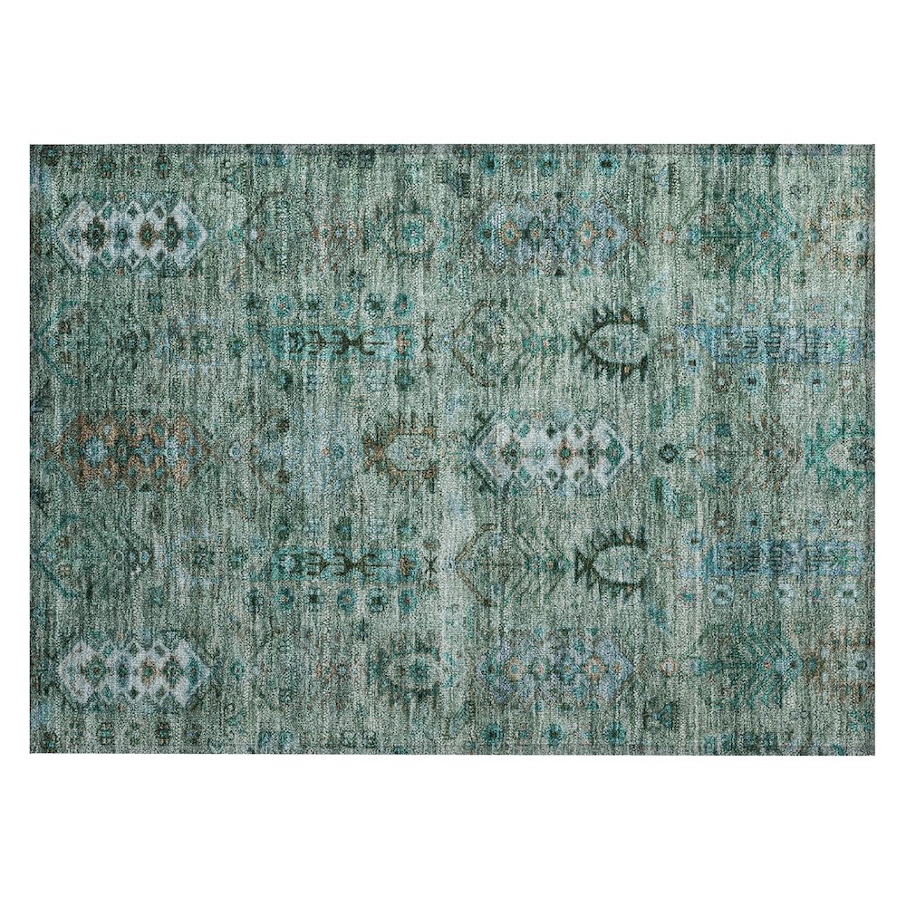Machine Washable Indoor/Outdoor Chantille ACN2047 Green 1'8" x 2'6" Rug. Picture 1