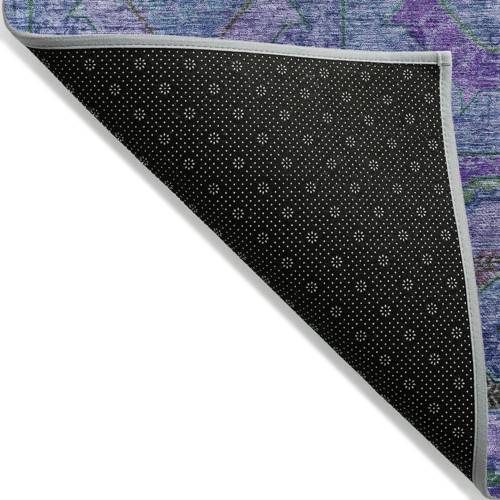 Machine Washable Indoor/Outdoor Chantille ACN2049 Blue 1'8" x 2'6" Rug. Picture 2