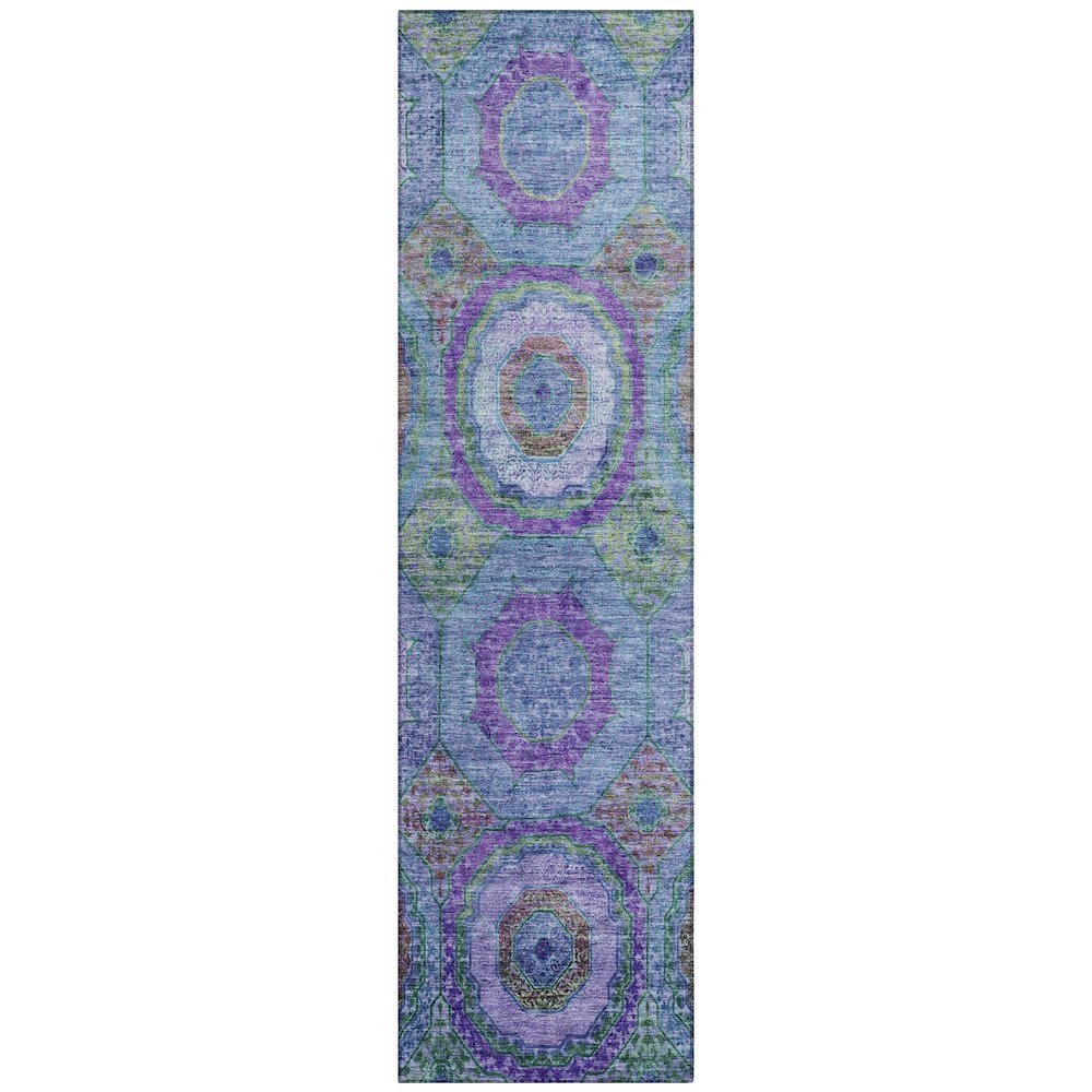 Machine Washable Indoor/Outdoor Chantille ACN2049 Blue 2'3" x 7'6" Runner Rug. Picture 1