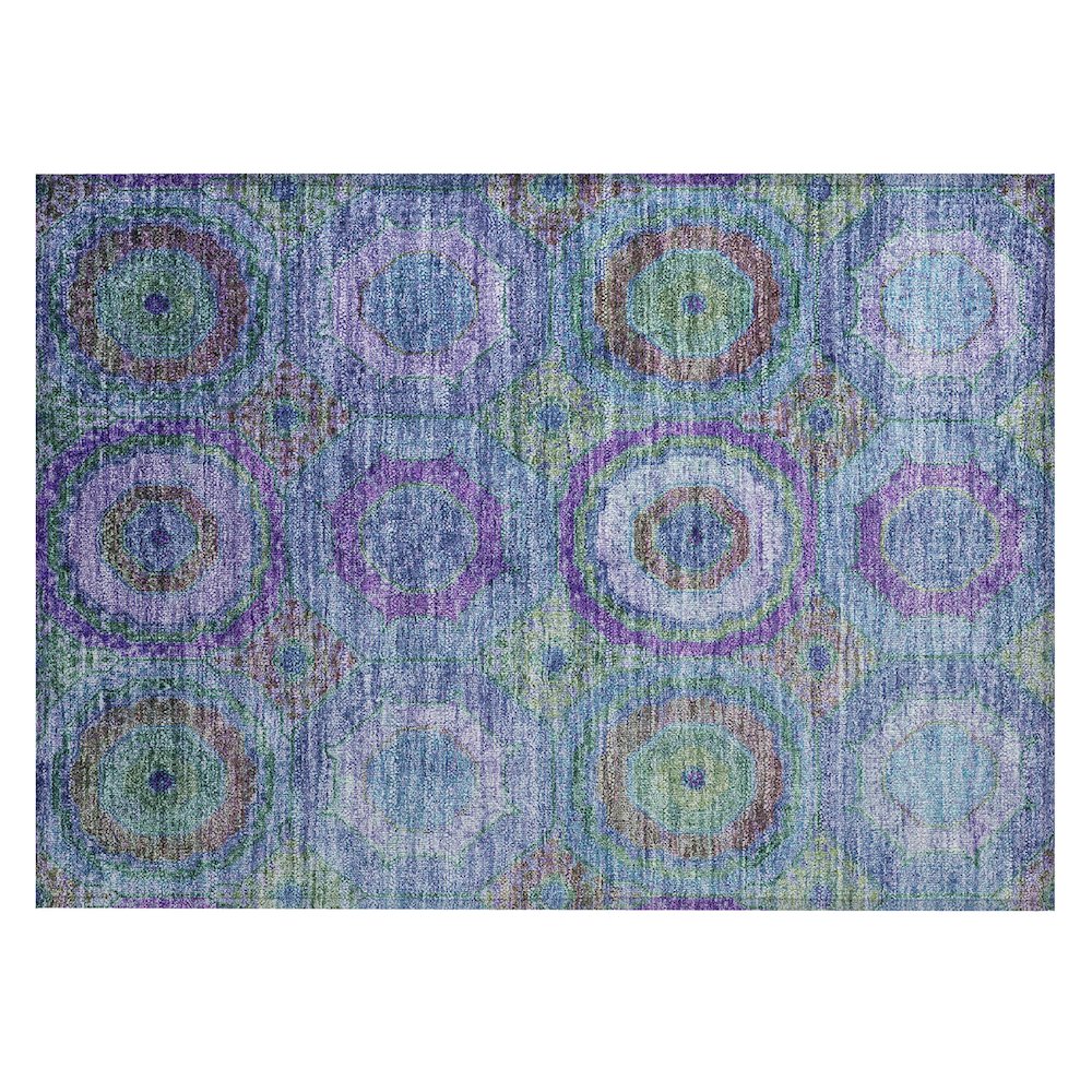 Machine Washable Indoor/Outdoor Chantille ACN2049 Blue 1'8" x 2'6" Rug. Picture 1