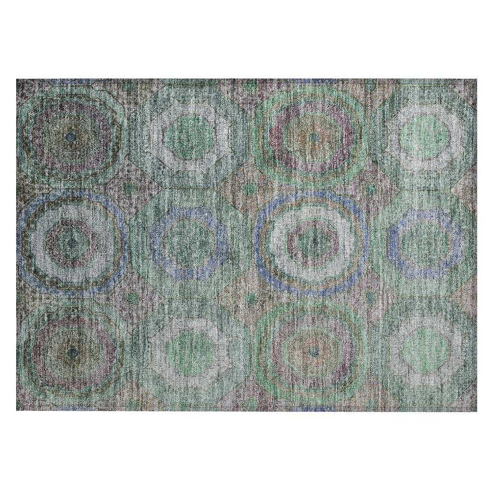Machine Washable Indoor/Outdoor Chantille ACN2049 Green 1'8" x 2'6" Rug. Picture 1