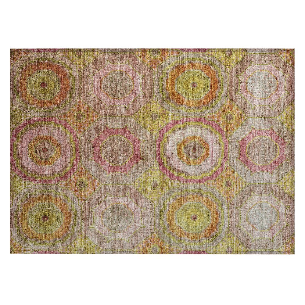 Machine Washable Indoor/Outdoor Chantille ACN2049 Orange 1'8" x 2'6" Rug. Picture 1