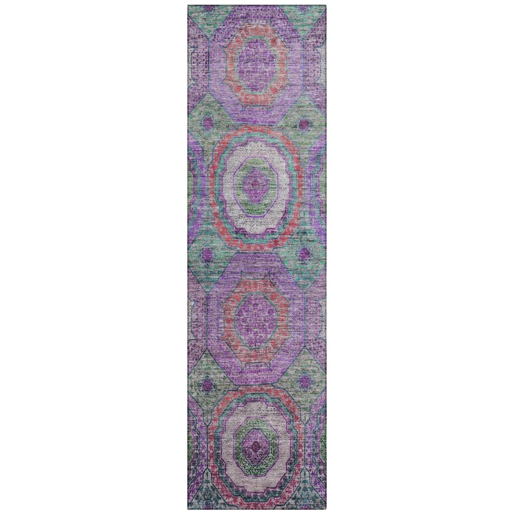 Machine Washable Indoor/Outdoor Chantille ACN2049 Purple 2'3" x 7'6" Runner Rug. Picture 1