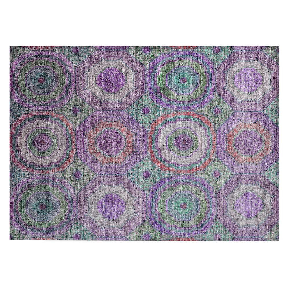 Machine Washable Indoor/Outdoor Chantille ACN2049 Purple 1'8" x 2'6" Rug. Picture 1