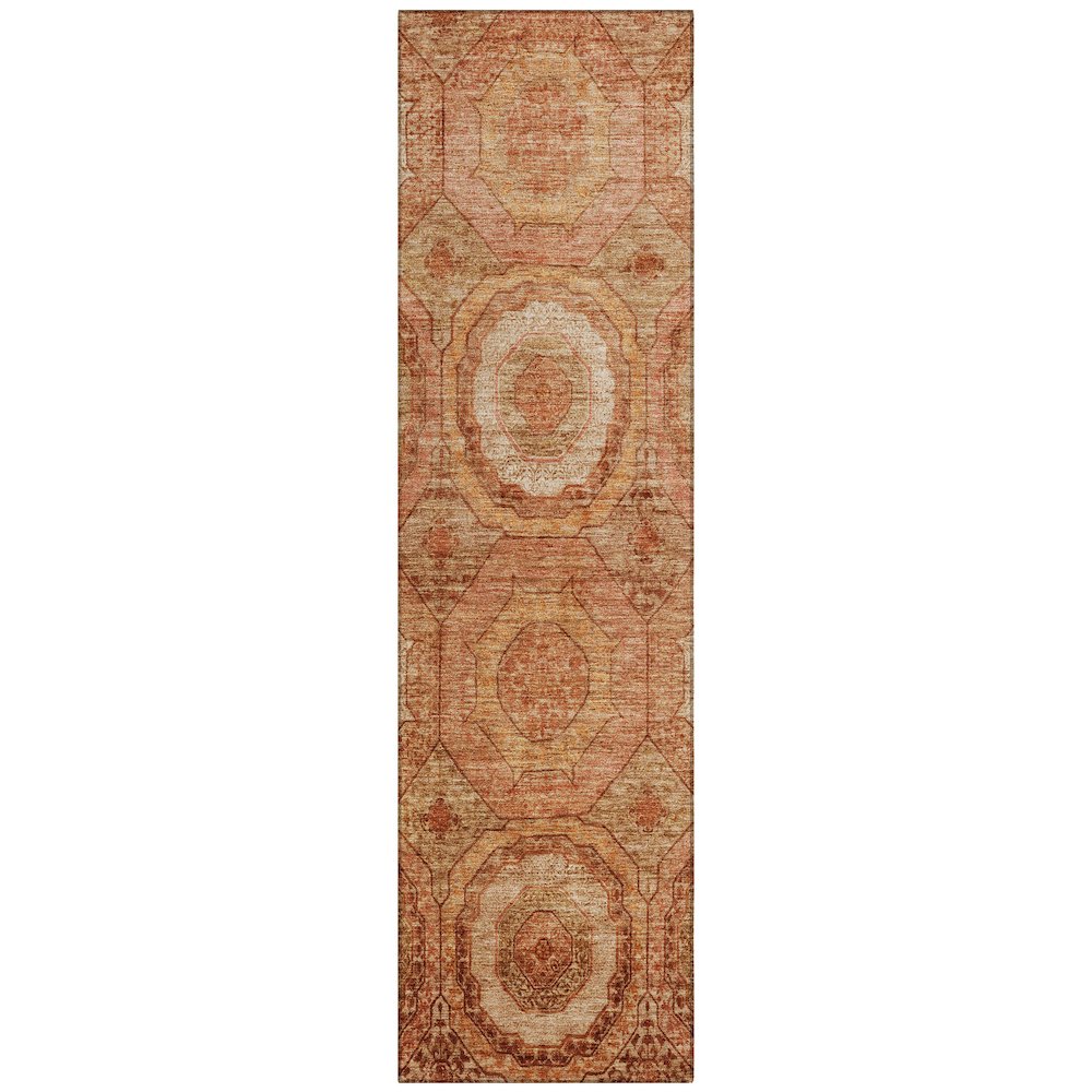 Machine Washable Indoor/Outdoor Chantille ACN2050 Terracotta 2'3"x7'6"Runner Rug. Picture 1