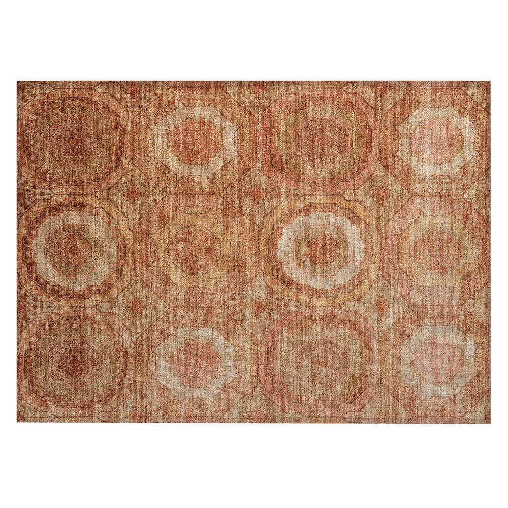 Machine Washable Indoor/Outdoor Chantille ACN2050 Terracotta 1'8" x 2'6" Rug. Picture 1