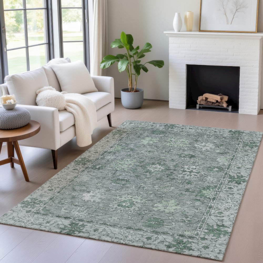 Machine Washable Indoor/Outdoor Chantille ACN2051 Aloe 2'6" x 3'10" Rug. Picture 5