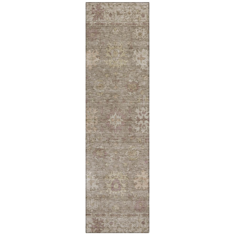 Machine Washable Indoor/Outdoor Chantille ACN2051 Khaki 2'3" x 7'6" Runner Rug. Picture 1