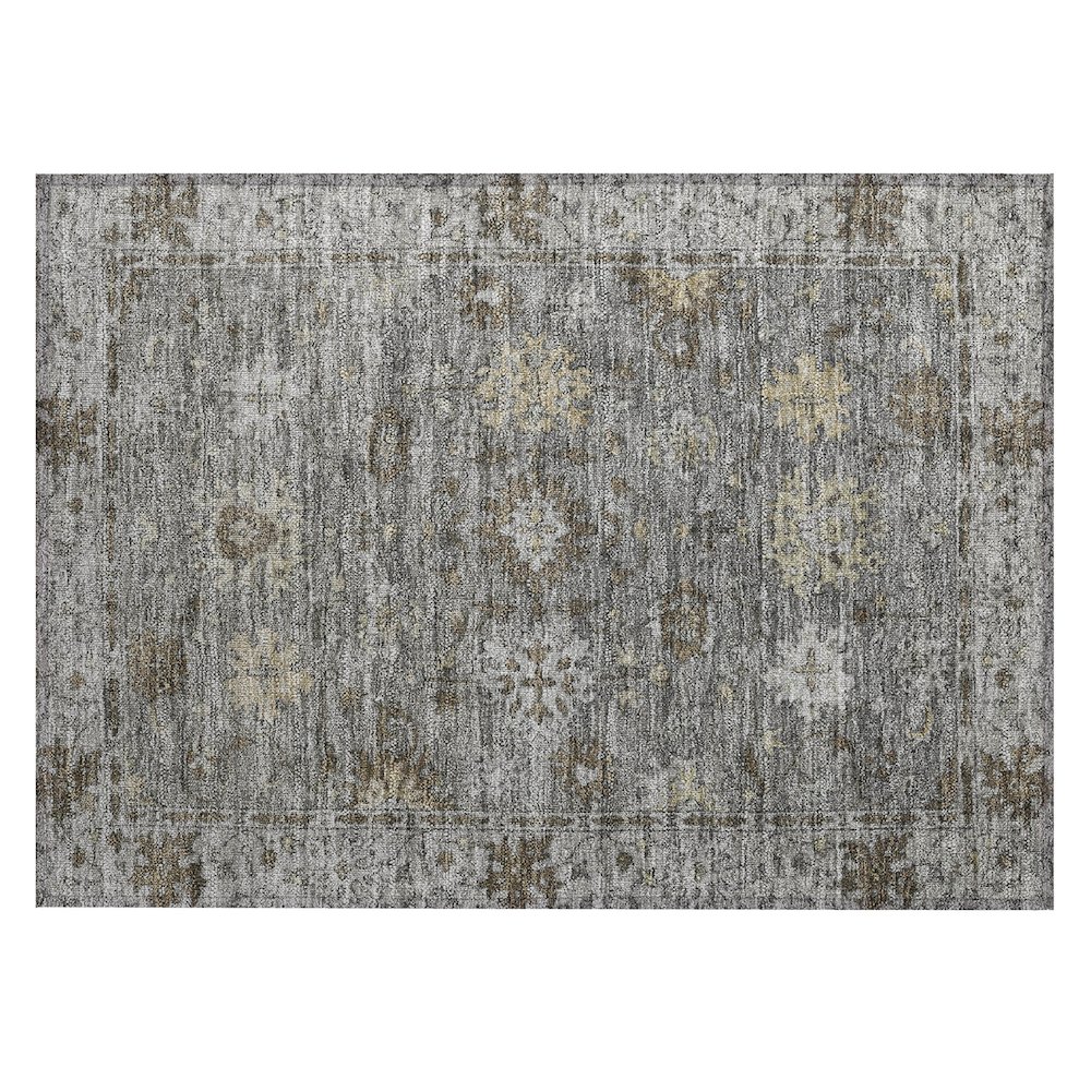 Machine Washable Indoor/Outdoor Chantille ACN2051 Pewter 1'8" x 2'6" Rug. Picture 1