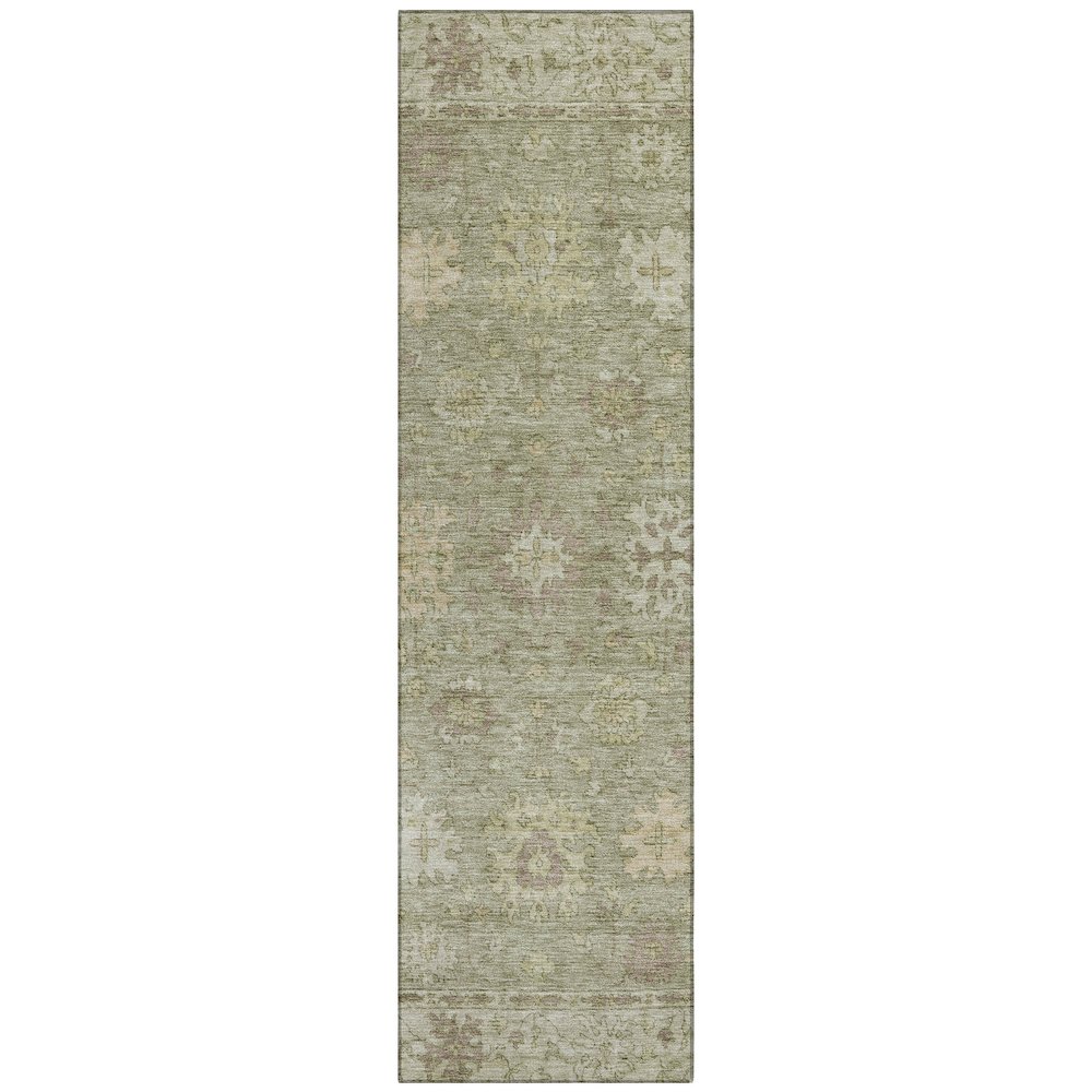 Machine Washable Indoor/Outdoor Chantille ACN2051 Sage 2'3" x 7'6" Runner Rug. Picture 1