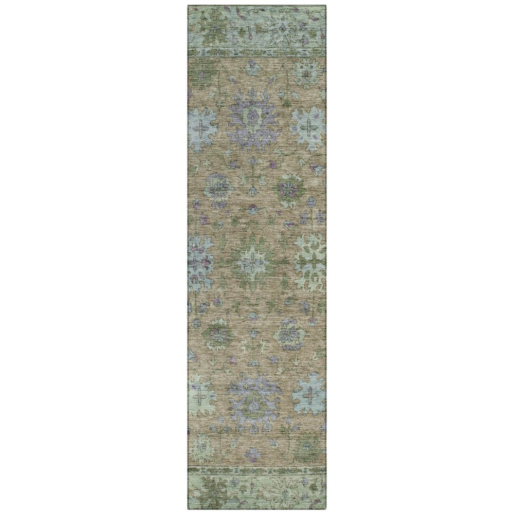 Machine Washable Indoor/Outdoor Chantille ACN2052 Brown 2'3" x 7'6" Runner Rug. Picture 1