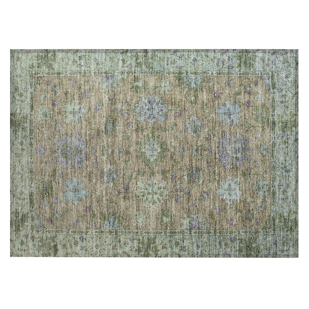 Machine Washable Indoor/Outdoor Chantille ACN2052 Brown 1'8" x 2'6" Rug. Picture 1