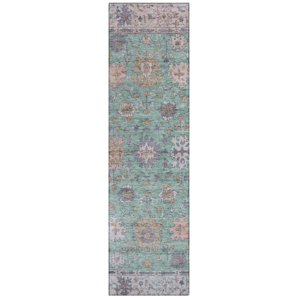 Machine Washable Indoor/Outdoor Chantille ACN2052 Mint 2'3" x 7'6" Runner Rug. Picture 1