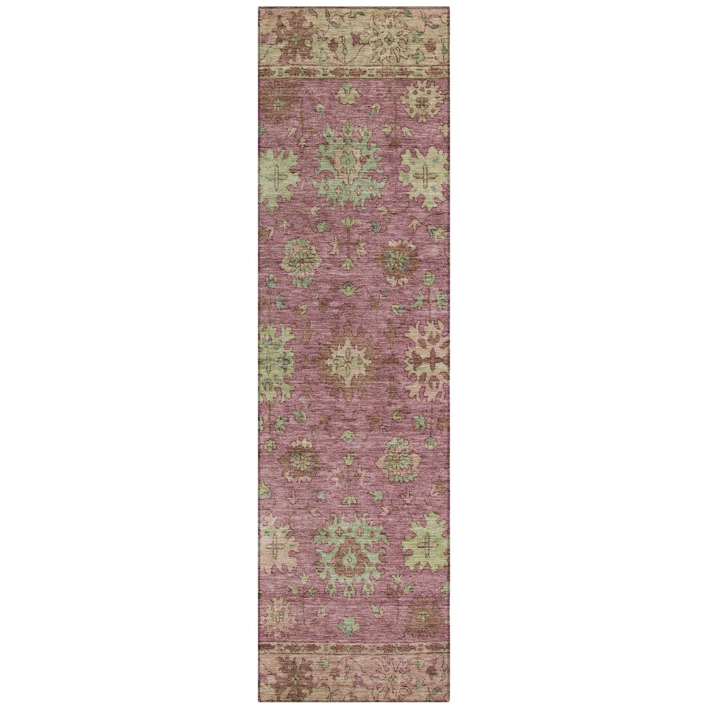 Machine Washable Indoor/Outdoor Chantille ACN2052 Pink 2'3" x 7'6" Runner Rug. Picture 1