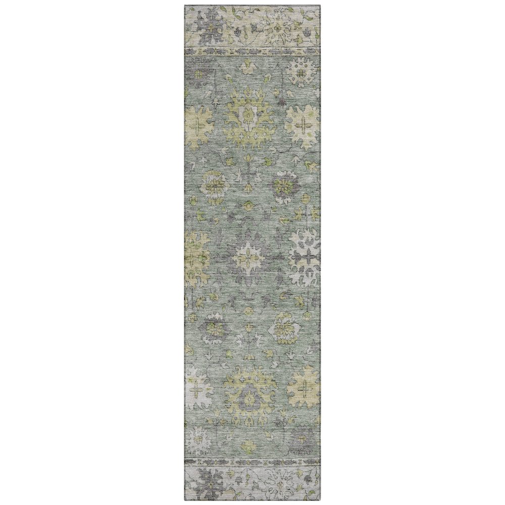 Machine Washable Indoor/Outdoor Chantille ACN2052 Sage 2'3" x 7'6" Runner Rug. Picture 1