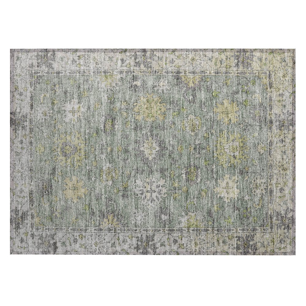 Machine Washable Indoor/Outdoor Chantille ACN2052 Sage 1'8" x 2'6" Rug. Picture 1
