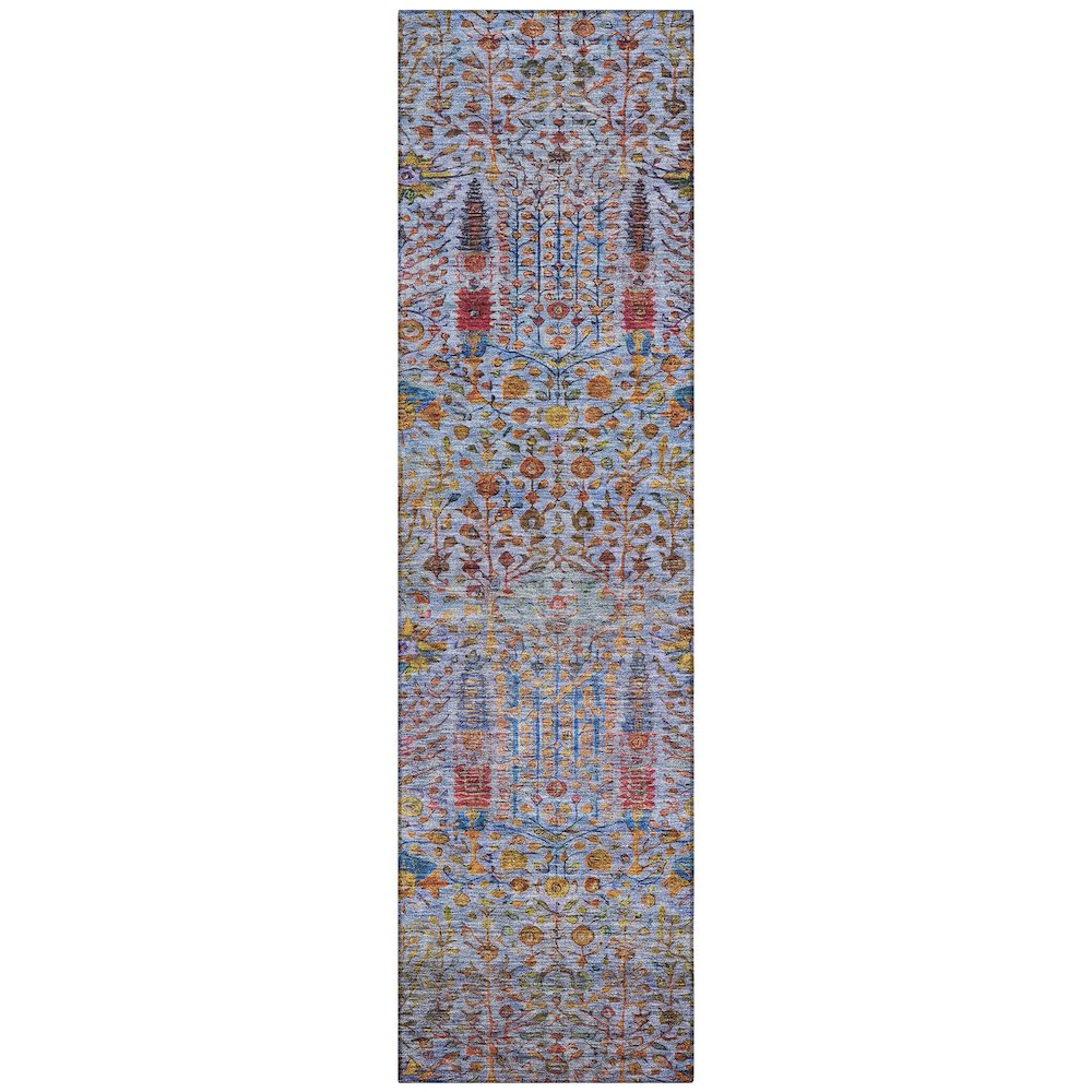 Machine Washable Indoor/Outdoor Chantille ACN2053 Blue 2'3" x 7'6" Runner Rug. Picture 1