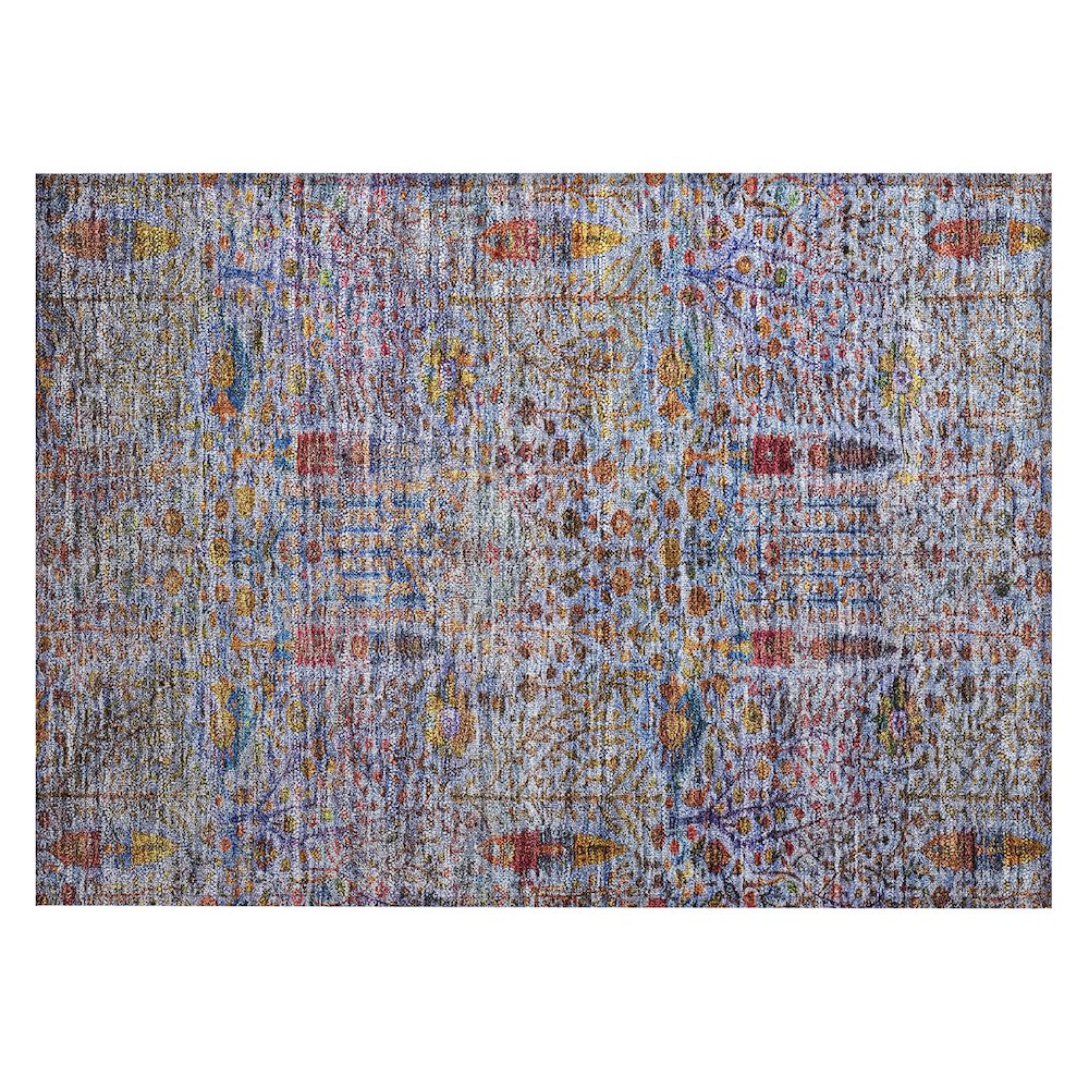 Machine Washable Indoor/Outdoor Chantille ACN2053 Blue 1'8" x 2'6" Rug. Picture 1