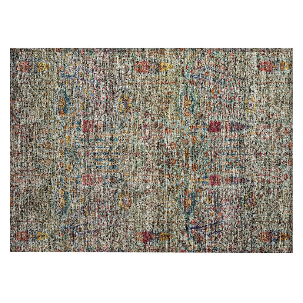 Machine Washable Indoor/Outdoor Chantille ACN2053 Green 1'8" x 2'6" Rug. Picture 1