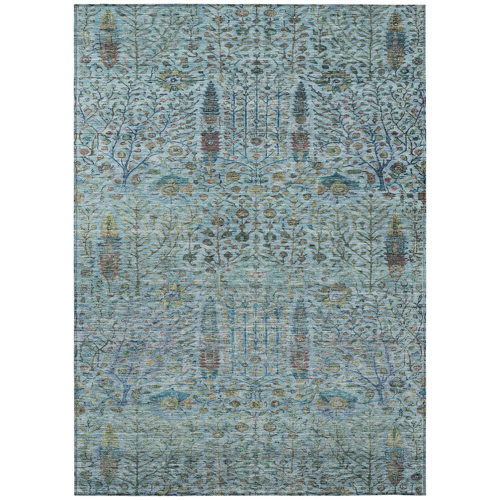 Machine Washable Indoor/Outdoor Chantille ACN2053 Teal 2'6" x 3'10" Rug. Picture 1