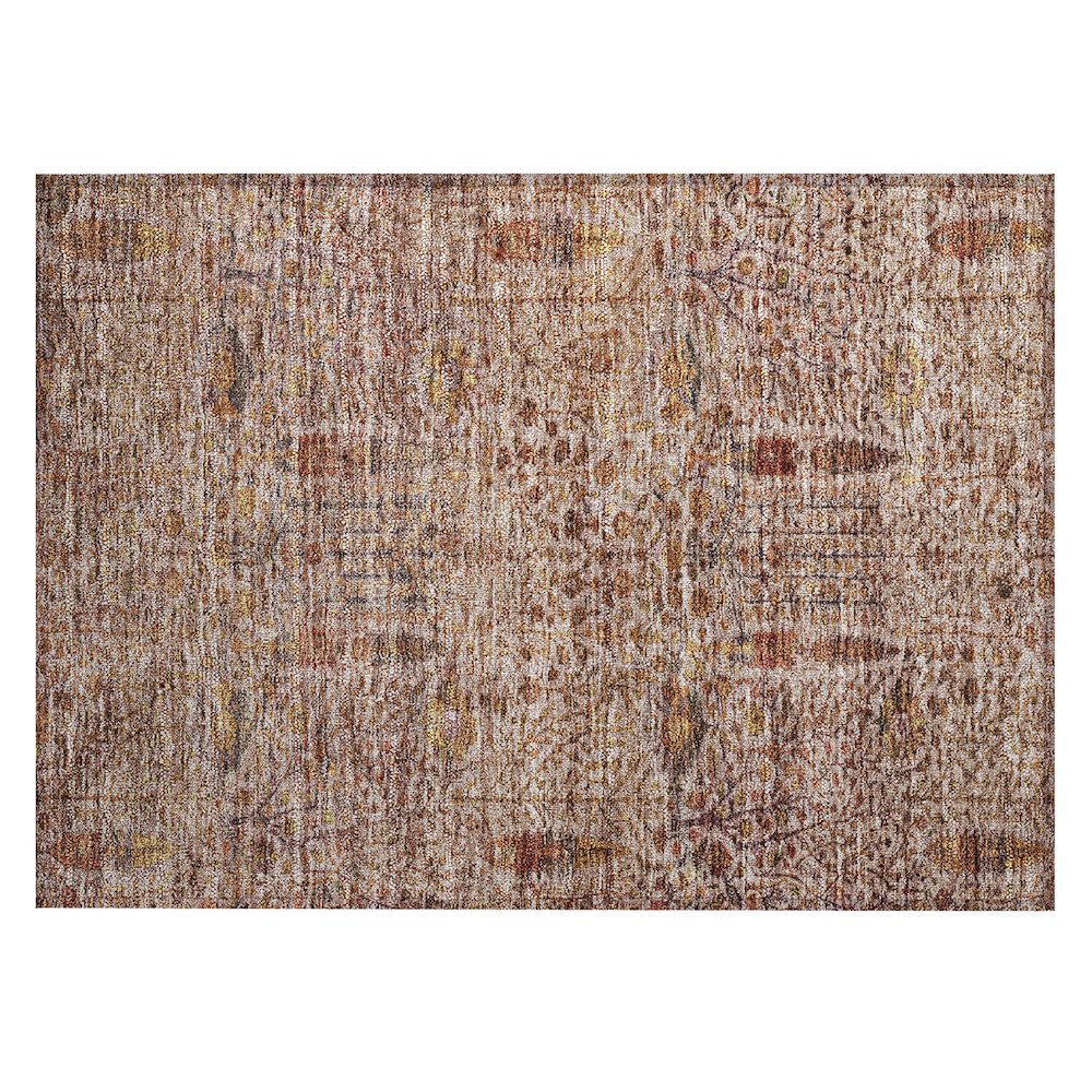 Machine Washable Indoor/Outdoor Chantille ACN2053 Terracotta 1'8" x 2'6" Rug. Picture 1