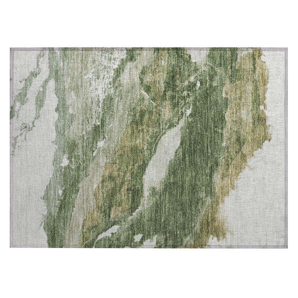 Machine Washable Indoor/Outdoor Chantille ACN2054 Green 1'8" x 2'6" Rug. Picture 1