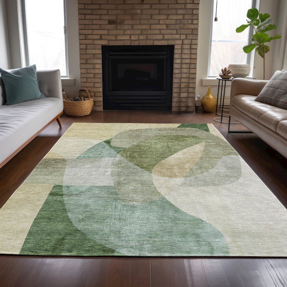 Machine Washable Indoor/Outdoor Chantille ACN2057 Aloe 2'6" x 3'10" Rug. Picture 6