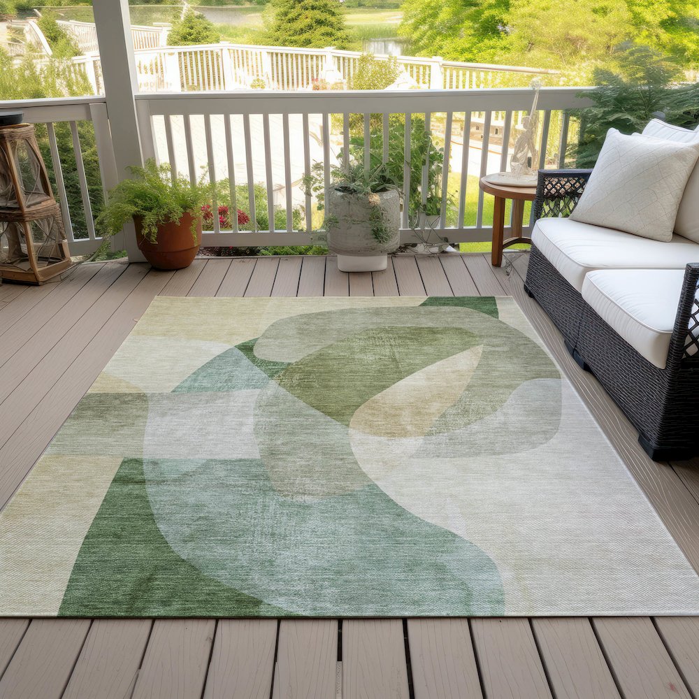 Machine Washable Indoor/Outdoor Chantille ACN2057 Aloe 2'6" x 3'10" Rug. Picture 8