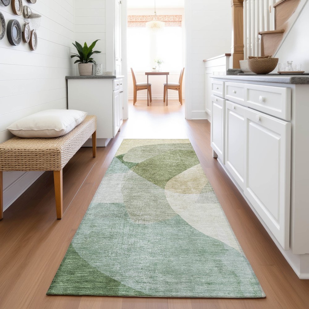 Machine Washable Indoor/Outdoor Chantille ACN2057 Aloe 2'3" x 7'6" Runner Rug. Picture 5