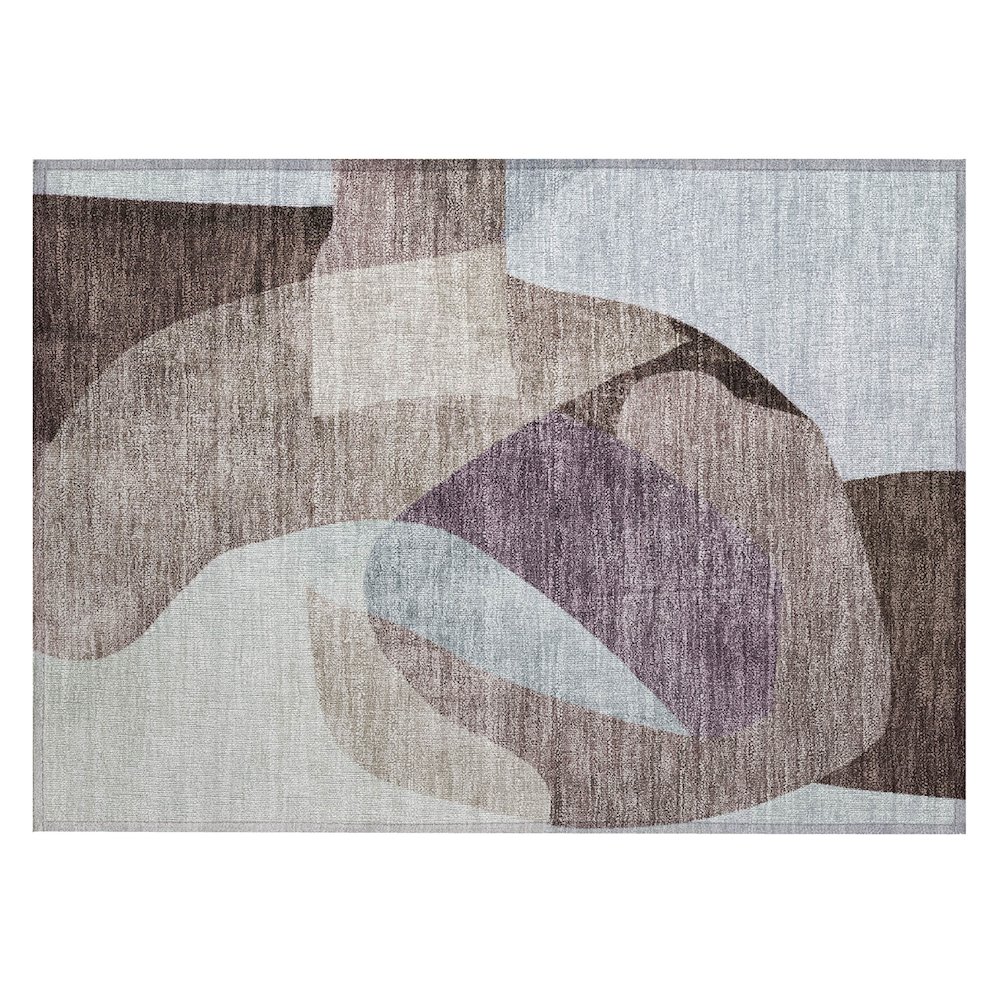 Machine Washable Indoor/Outdoor Chantille ACN2058 Brown 1'8" x 2'6" Rug. Picture 1
