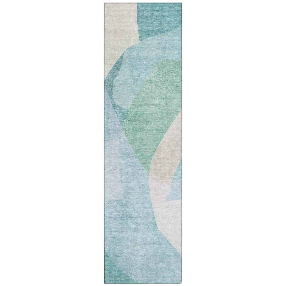 Machine Washable Indoor/Outdoor Chantille ACN2058 Seafoam 2'3" x 7'6" Runner Rug. Picture 1