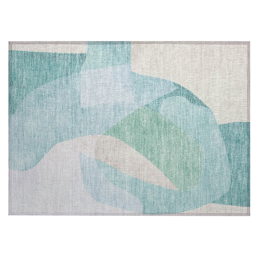Machine Washable Indoor/Outdoor Chantille ACN2058 Seafoam 1'8" x 2'6" Rug. Picture 1