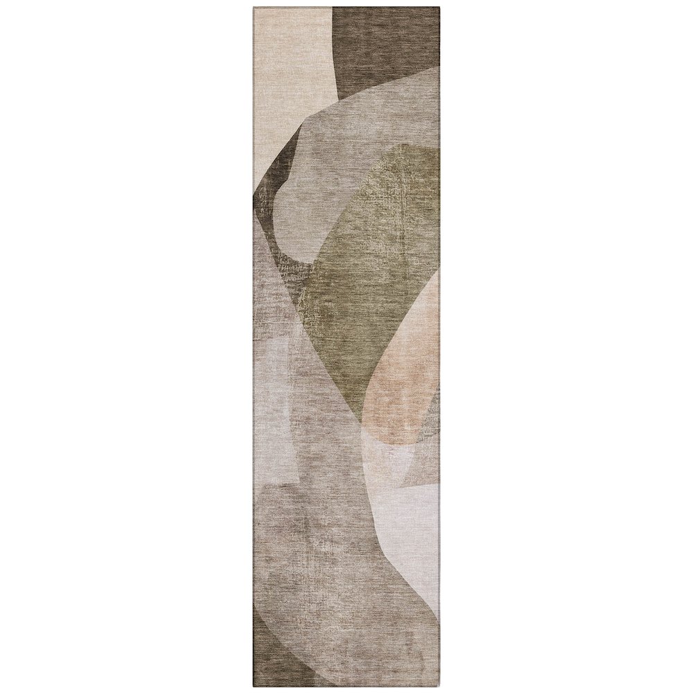 Machine Washable Indoor/Outdoor Chantille ACN2058 Taupe 2'3" x 7'6" Runner Rug. Picture 1