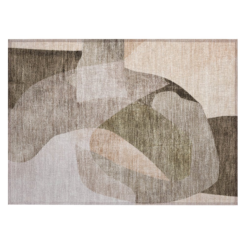 Machine Washable Indoor/Outdoor Chantille ACN2058 Taupe 1'8" x 2'6" Rug. Picture 1
