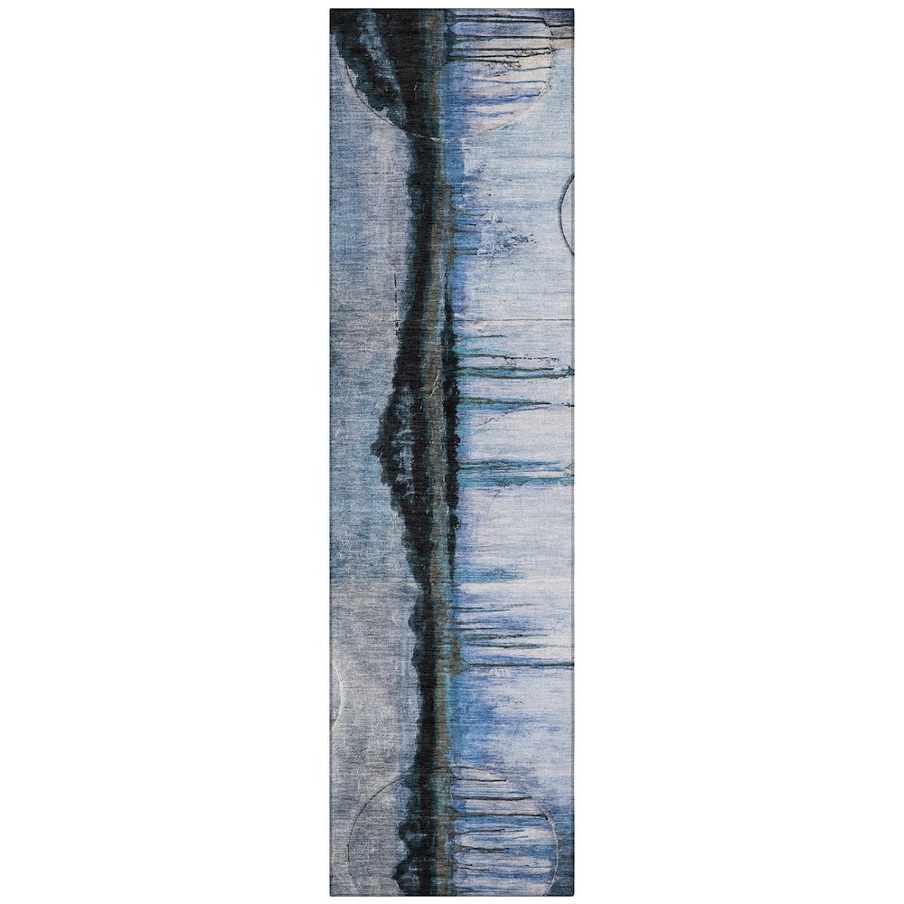 Machine Washable Indoor/Outdoor Chantille ACN2059 Blue 2'3" x 7'6" Runner Rug. Picture 1