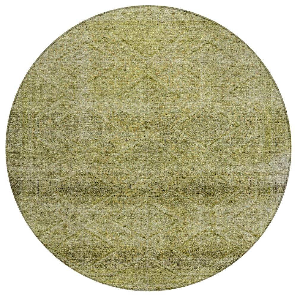 Machine Washable Indoor/Outdoor Chantille ACN2060 Aloe 8' x 8' Round Rug. Picture 1