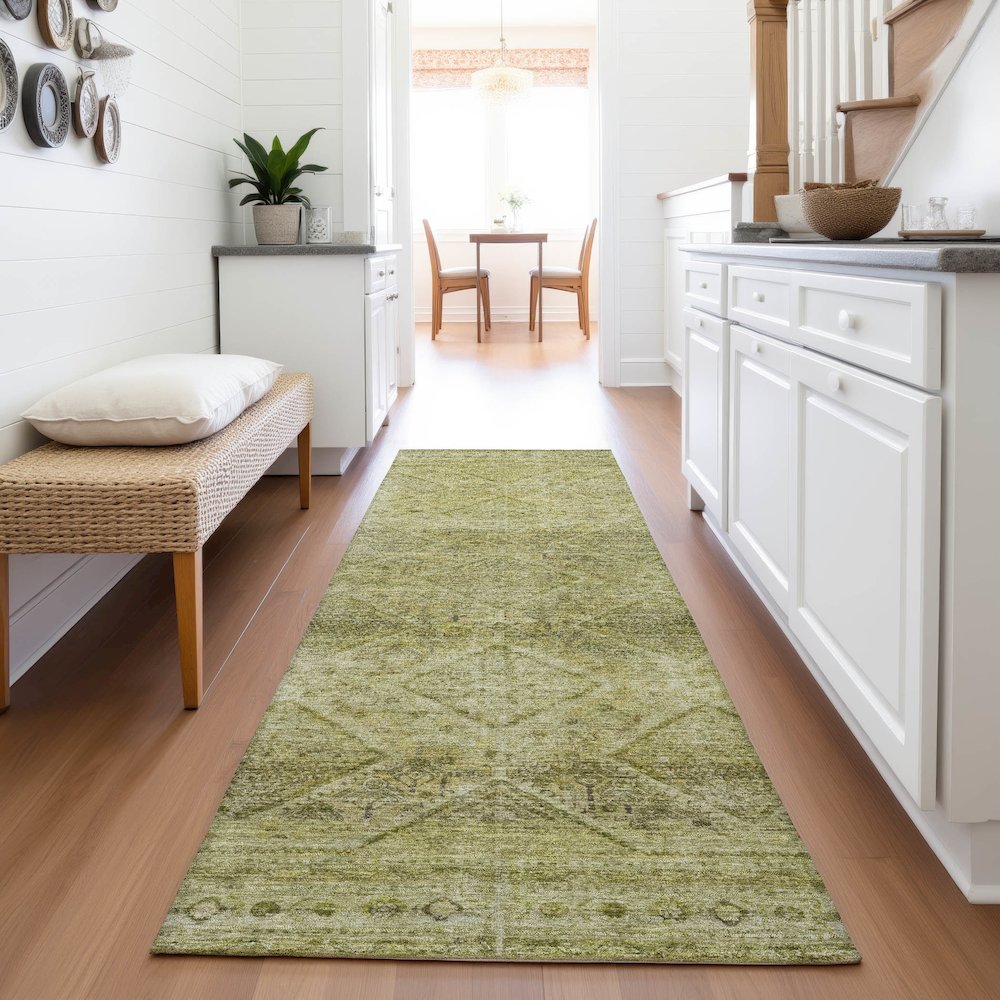 Machine Washable Indoor/Outdoor Chantille ACN2060 Aloe 2'3" x 7'6" Runner Rug. Picture 5