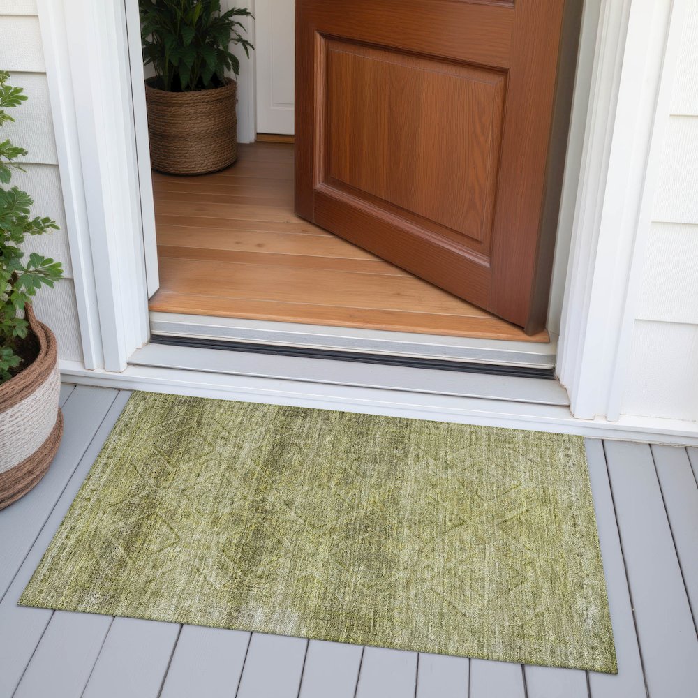 Machine Washable Indoor/Outdoor Chantille ACN2060 Aloe 1'8" x 2'6" Rug. Picture 6