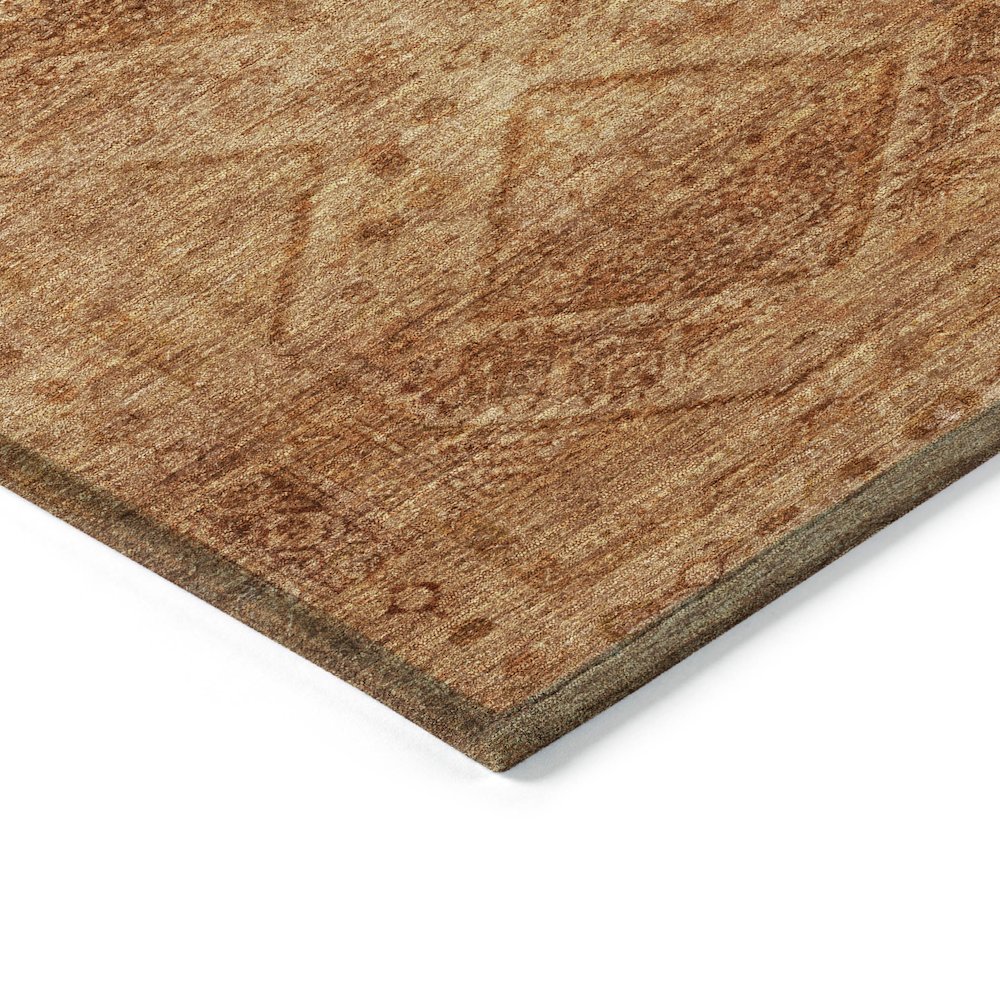 Machine Washable Indoor/Outdoor Chantille ACN2060 Copper 1'8" x 2'6" Rug. Picture 3