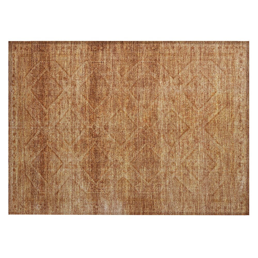 Machine Washable Indoor/Outdoor Chantille ACN2060 Copper 1'8" x 2'6" Rug. Picture 1