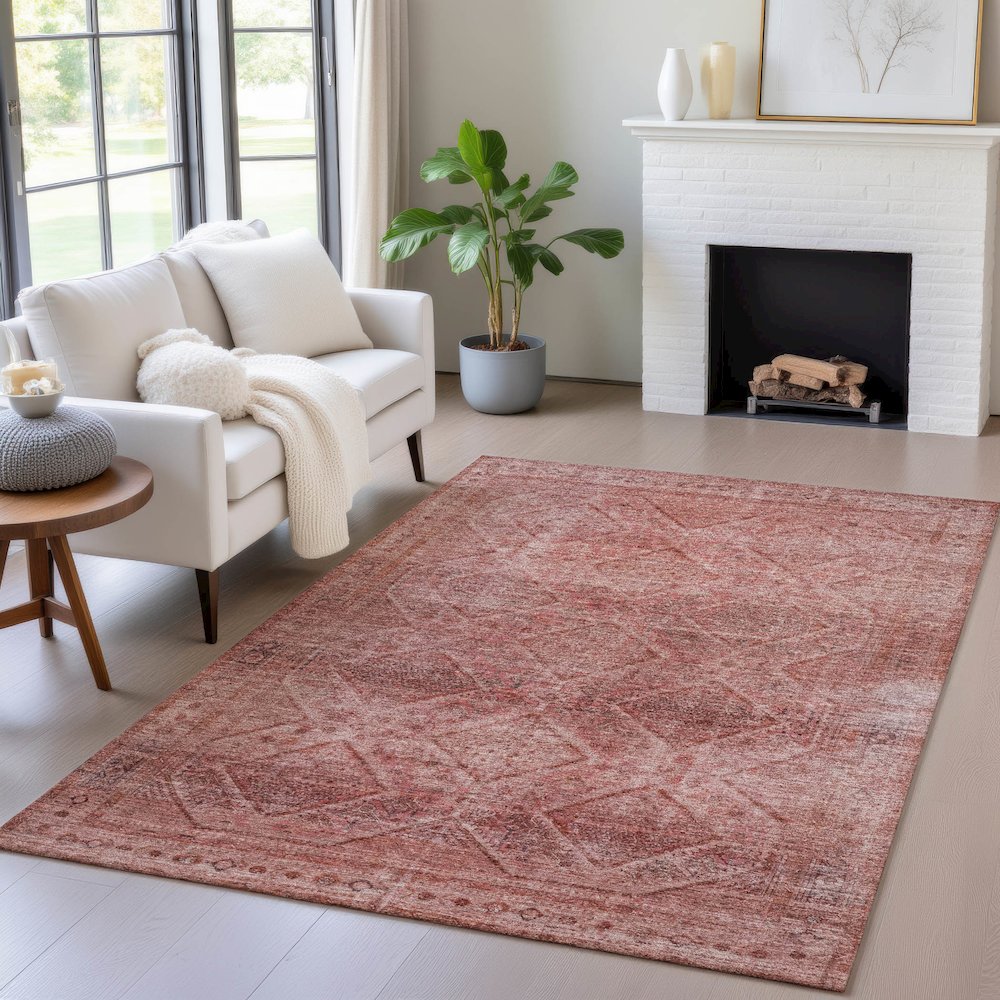Machine Washable Indoor/Outdoor Chantille ACN2060 Pink 2'6" x 3'10" Rug. Picture 5