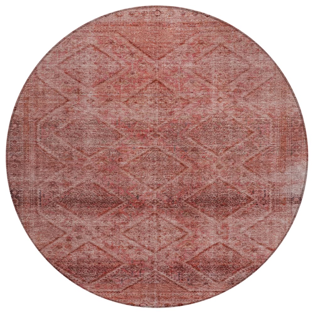 Machine Washable Indoor/Outdoor Chantille ACN2060 Pink 8' x 8' Round Rug. Picture 1