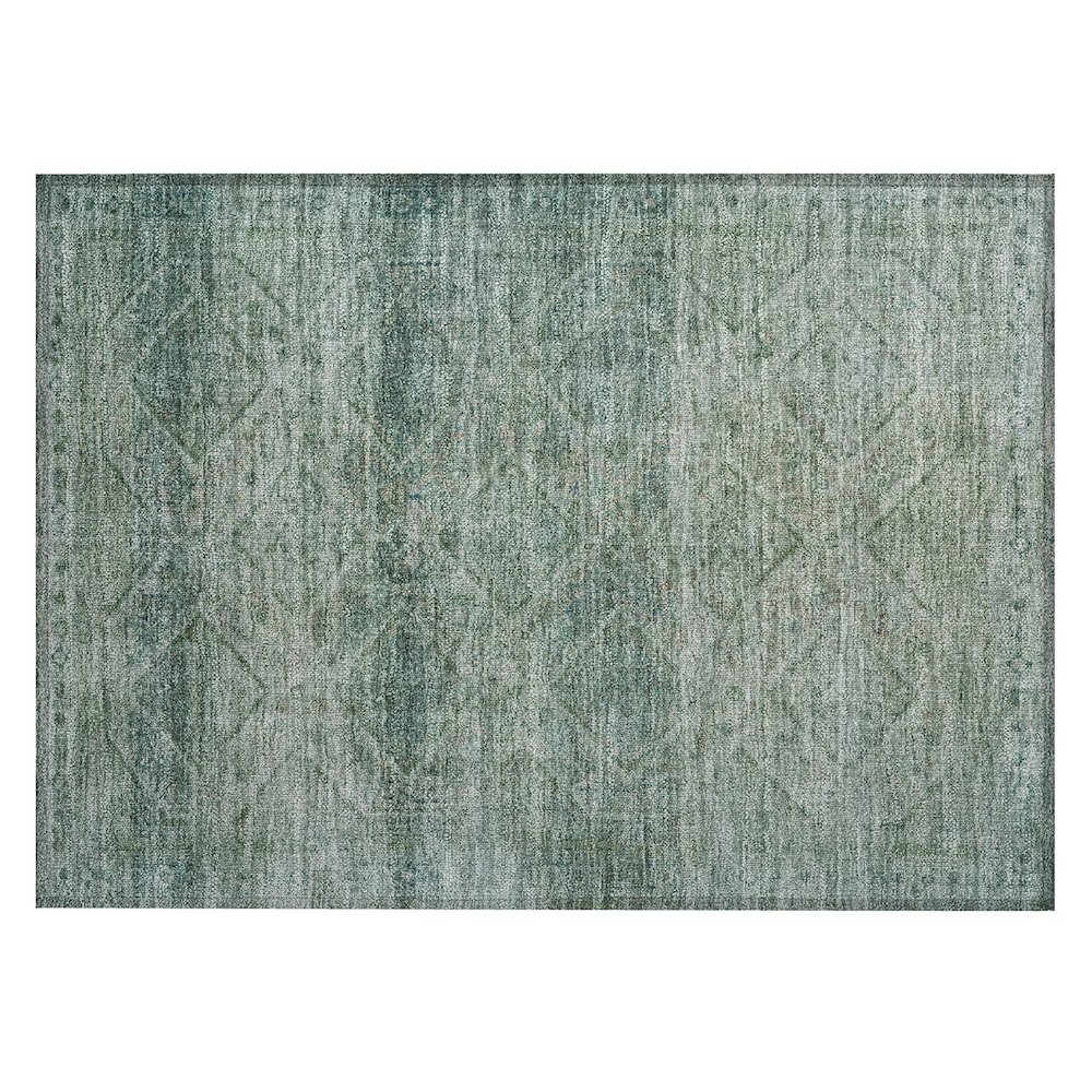 Machine Washable Indoor/Outdoor Chantille ACN2060 Teal 1'8" x 2'6" Rug. Picture 1