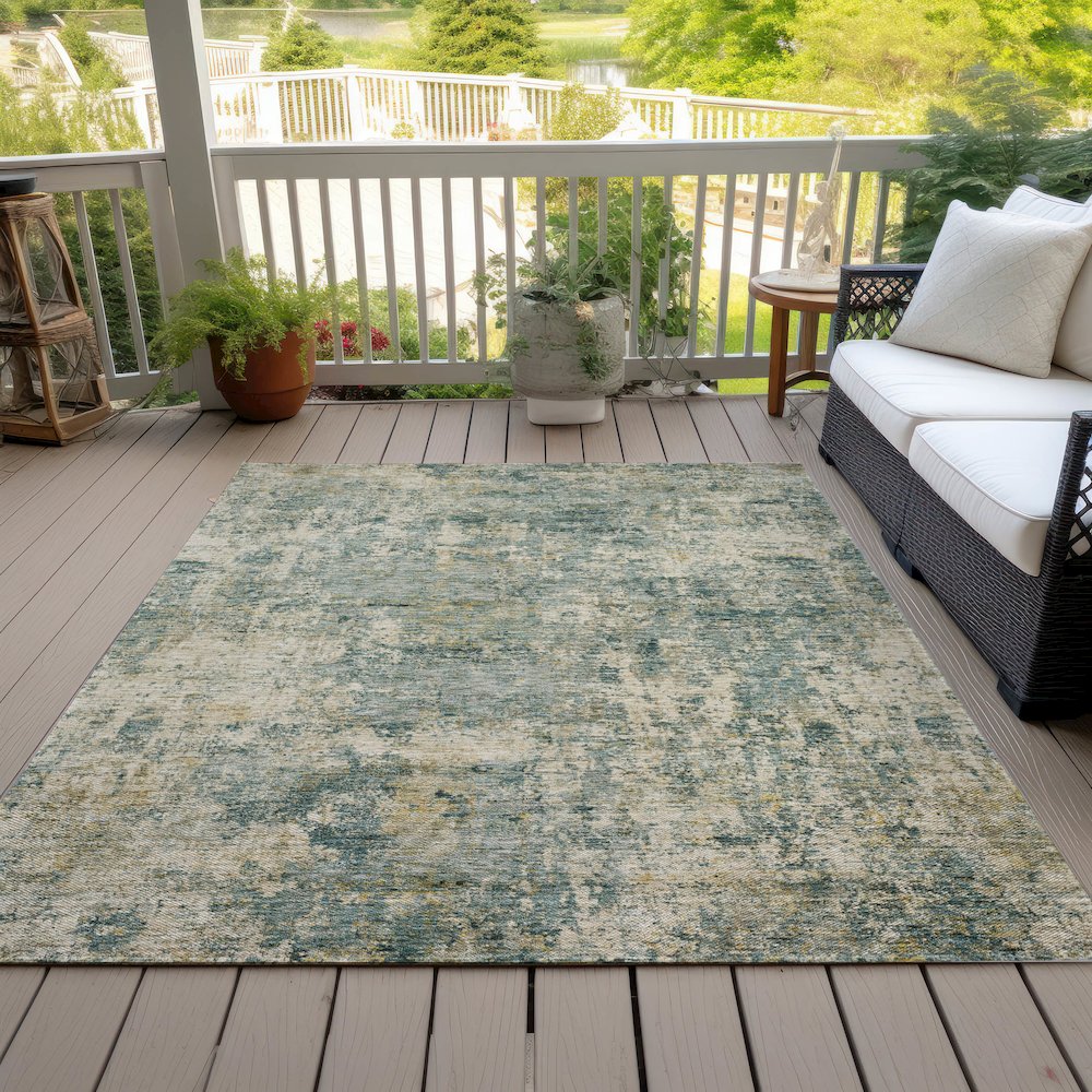 Machine Washable Indoor/Outdoor Chantille ACN2061 Aloe 2'6" x 3'10" Rug. Picture 8