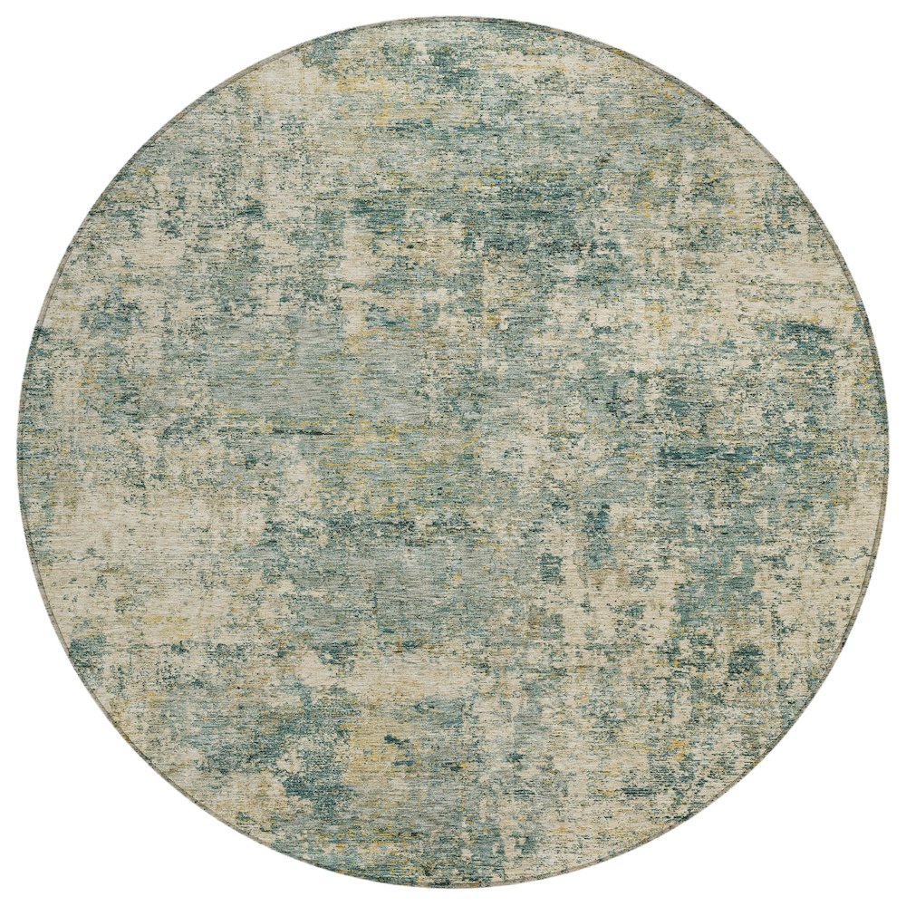 Machine Washable Indoor/Outdoor Chantille ACN2061 Aloe 8' x 8' Round Rug. Picture 1