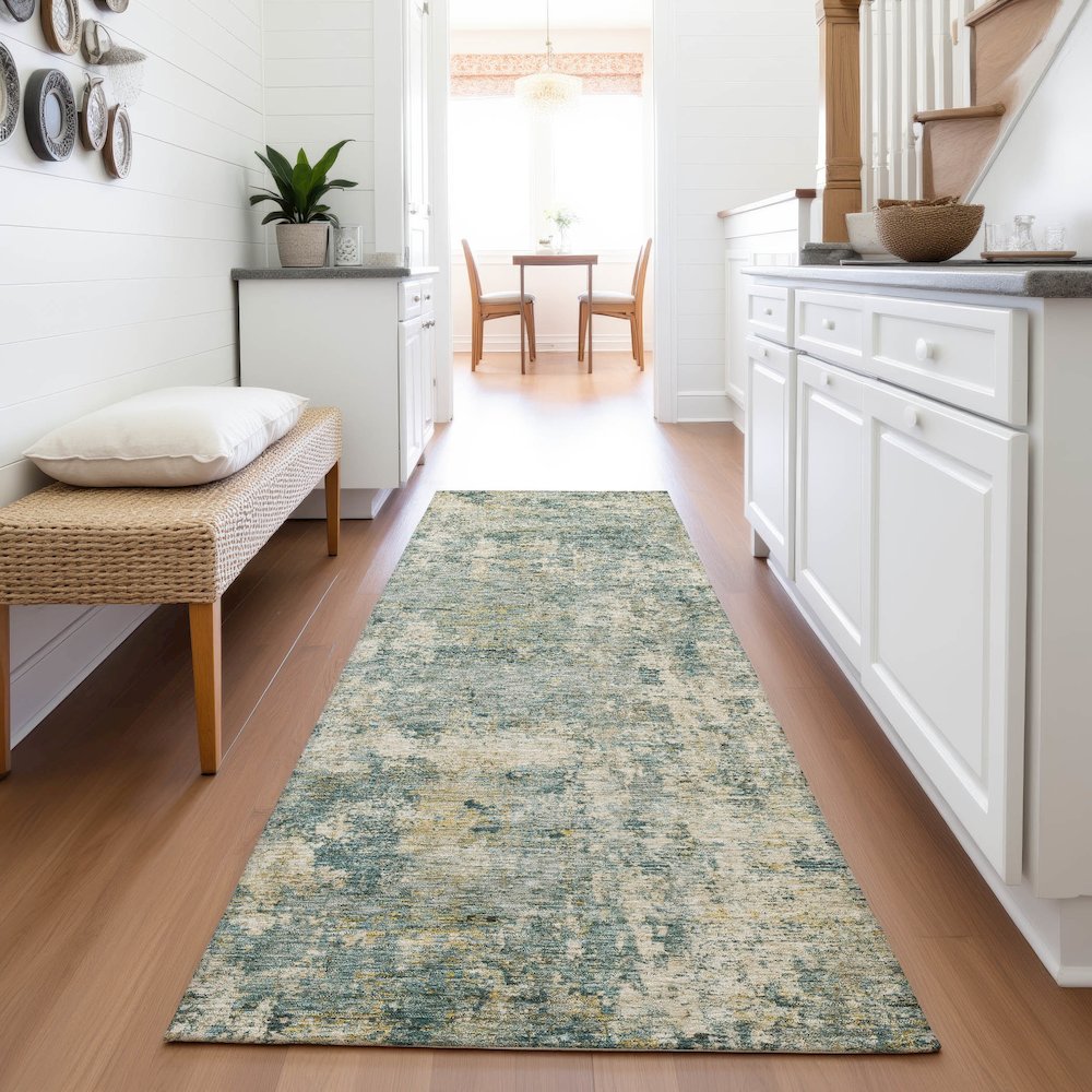 Machine Washable Indoor/Outdoor Chantille ACN2061 Aloe 2'3" x 7'6" Runner Rug. Picture 5