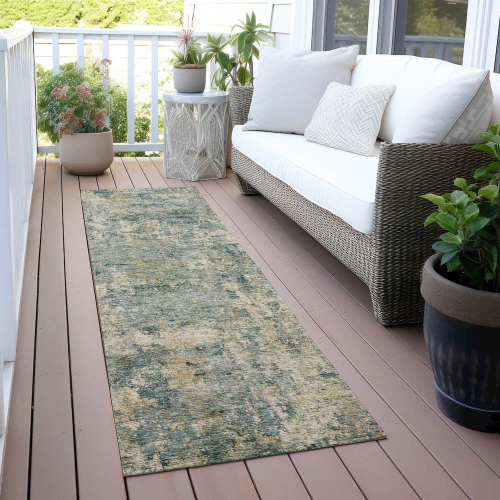 Machine Washable Indoor/Outdoor Chantille ACN2061 Aloe 2'3" x 7'6" Runner Rug. Picture 6